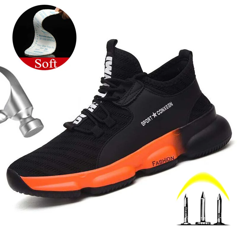 

Free Shipping Safety Shoes Men Boot Steel Toe Work Safety Boot Anti-Smashing Protective Work Shoes Breathable Safety Boots Ryder