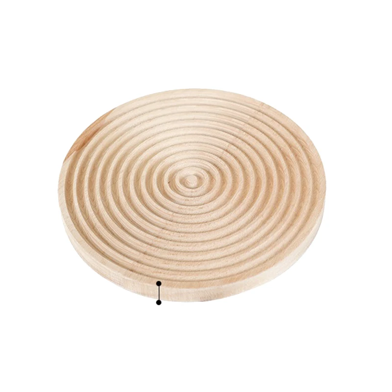 

New Wood Board 24cm Afternoon Tea Holder Water Ripple Round Dessert Tray Cake Table Decoration Makeup Jewelry Ring Storage