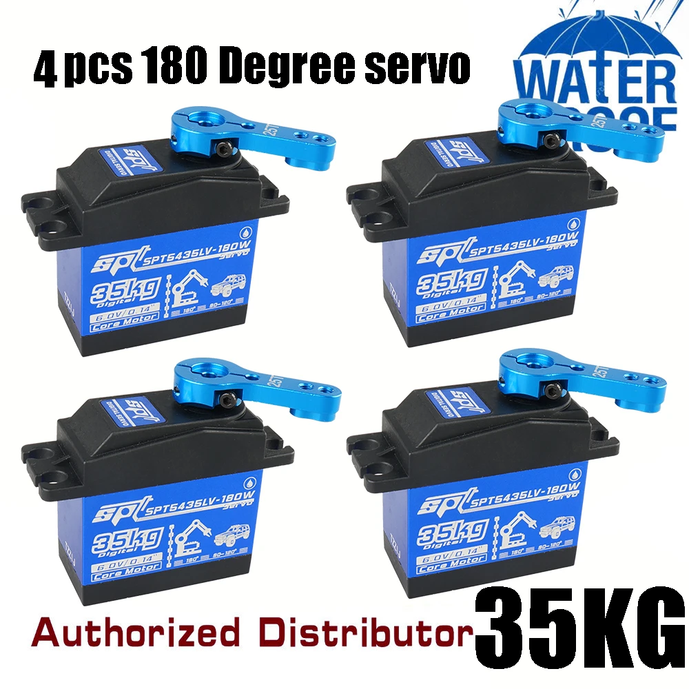 35kg 4pieces Водонепроницаемый металлический редуктор SPT 5425lv 25 кг 35 кг большой крутящий момент цифровой Бессердечный сервопривод для RC автомобиля TRAXXAS гусеничный TRX4 baja лодка робот - Цвет: 35kg 4pieces