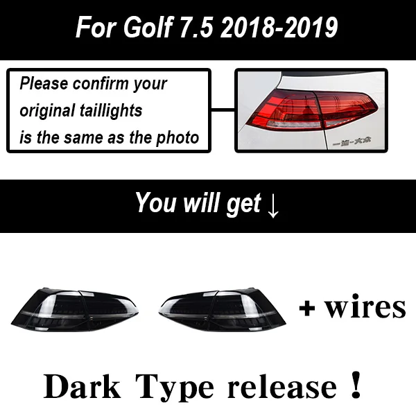 AKD Тюнинг автомобилей задние фонари для Golf 7 Golf MK7 Golf 7,5 задние фонари светодиодный DRL ходовые огни Противотуманные фары с ангельскими глазками задняя парковка - Цвет: Golf 7.5 18-19