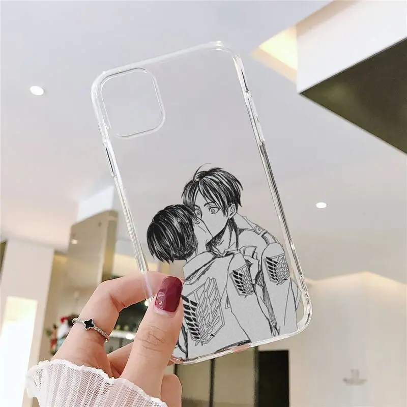 

Attack on Titan Eren Jaeger Phone Case For iphone 12 11 8 7 6s 6 5 5s 5c se plus mini x xs xr pro max Transparent soft