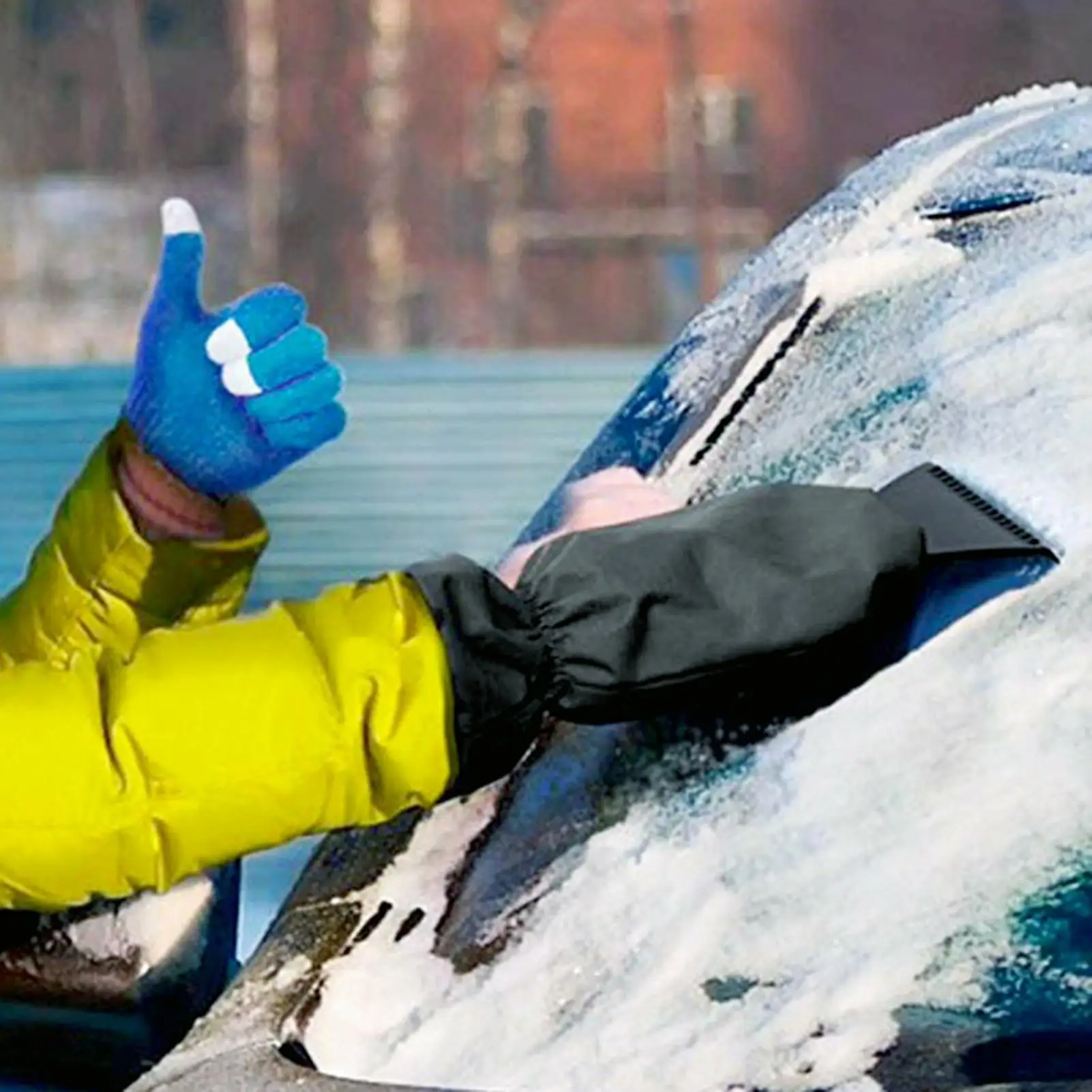 

Car Waterproof Gloves Thicken Snow Shovel Warm Windshield Ice Scraper Snow Remover Deicing Winter Cleaning Tool