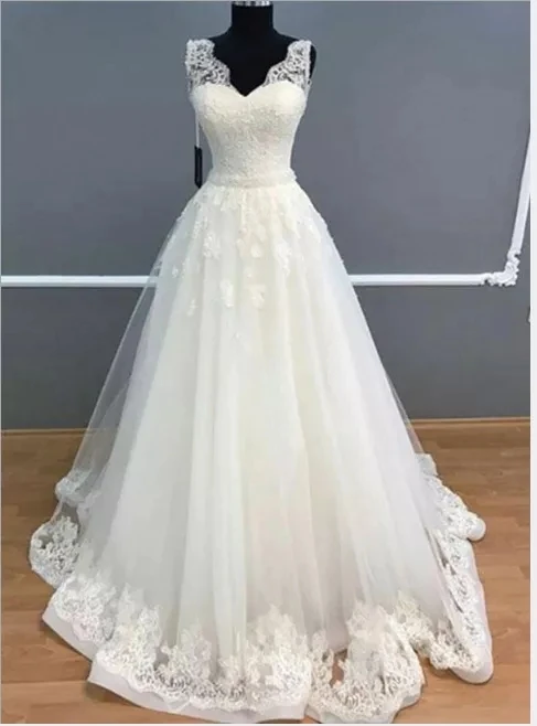 

Elegant Cap Shoulder Sweetheart Ball Gown Wedding Dresses 2021 New Fashion Appliques Beads Robe De Mariee With Sash Bride Dress