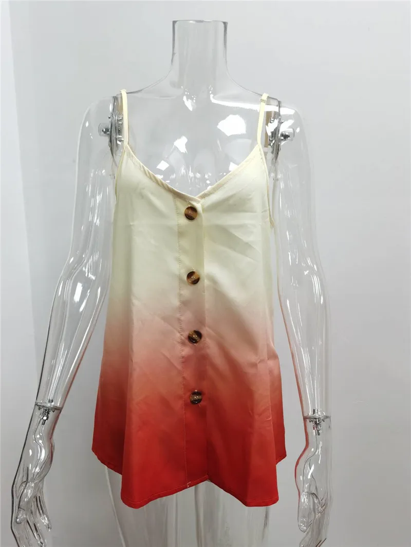 

Gradient Print Women T shirts 2021 New Summer Plus Size Sexy V-neck Sleeveless Loose Beach Tops Tees Female Casual Tank T shirt