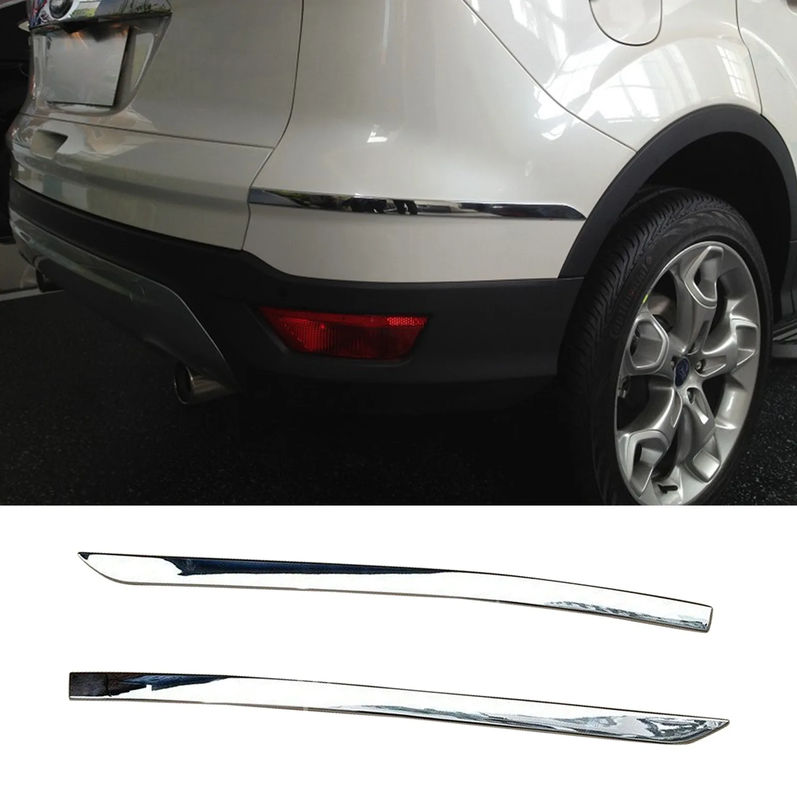 

Chrome Rear Bumper Side Protector Moulding For 2013-2019 Ford Escape Kuga