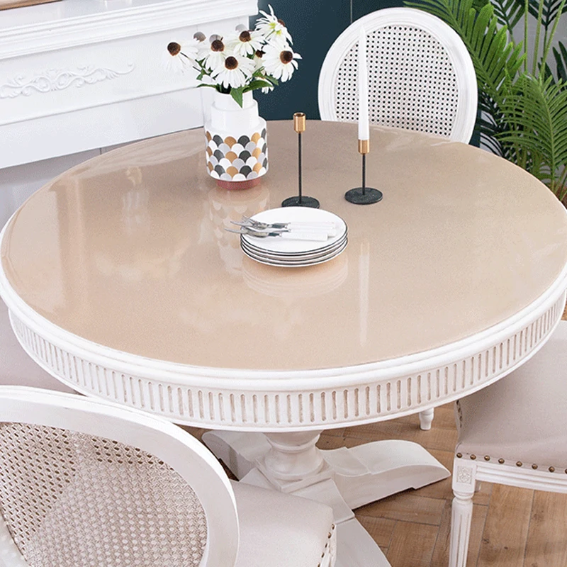 Скатерть круглая из ПВХ непромокаемая с узором | Дом и сад