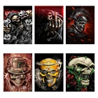 Алмазная 5d картина сделай сам, вышивка с квадратными и круглыми страшными изображениями черепа, рыцаря, мозаика, вышивка крестиком, украшение ручной работы, хобби