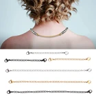 Цепочка-удлинитель из нержавеющей стали с застежкой-лобстером, металлическая цепочка-удлинитель для ожерелья, браслета, для изготовления ювелирных изделий своими руками, 1 шт.