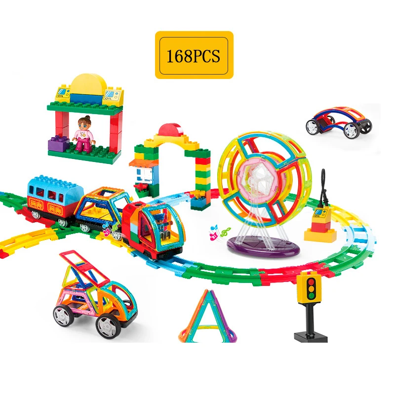 Магнитные строительные блоки сделай сам большой размер трасса конструктор