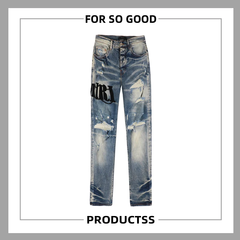 

Брюки мужские/женские джинсовые с дырками, модные повседневные штаны в уличном стиле, мотоциклетные джинсы