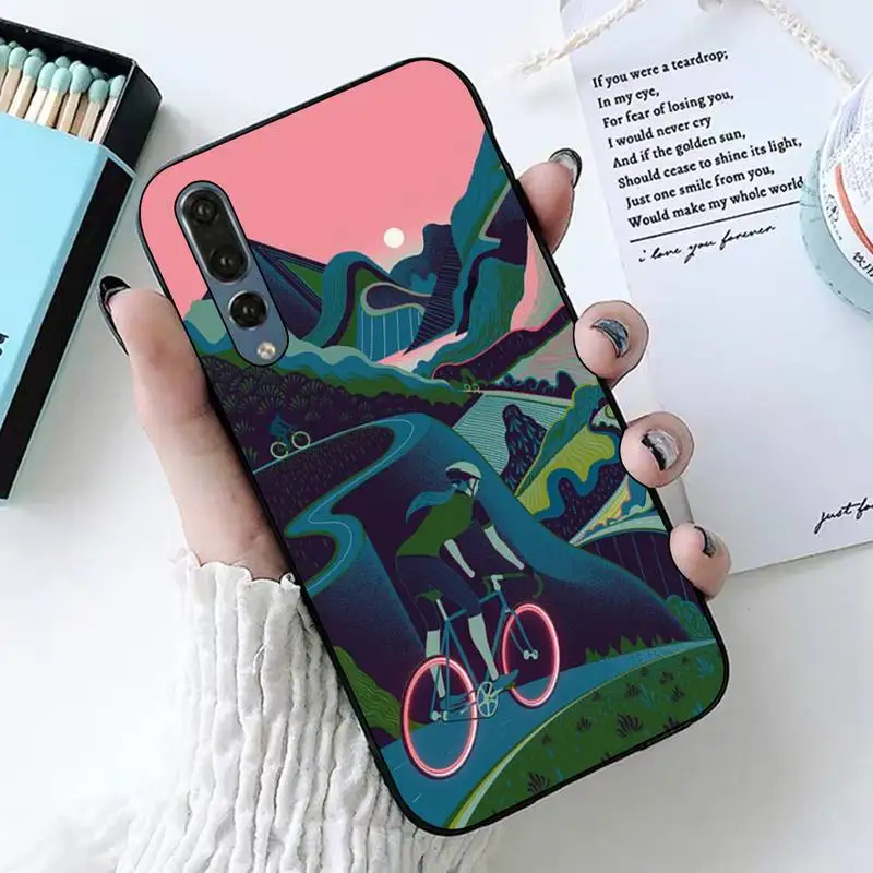 

BIKE CYCLING Art Phone Case for Huawei P 8 9 10 20 30 40 lite pro Psamrt Cover