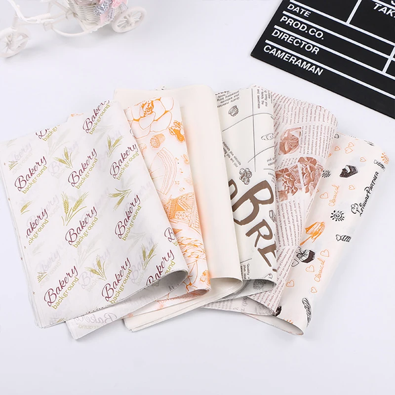 

50/100 pcs/Lot Oilpaper Wax Paper Food Wrapper Paper Food Grade Baking Oil Paper Bread Burger Fries Packaging Paper Baking Tools