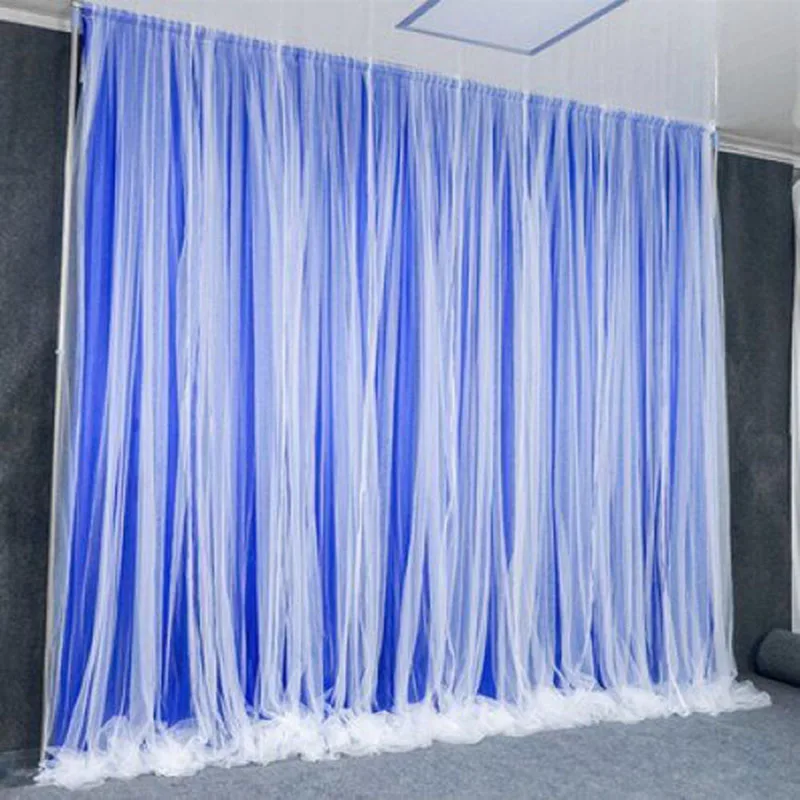 3*3M Wedding Wall Background Cloth Curtain And Snow Yarn Stage Welcome Area Decorative Yarn and Metal Arch Decor Wedding Props