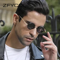 zfycol vintage round small sun glasses for men luxury designer mirror sunglasses women 2021 high quality gothic shades female