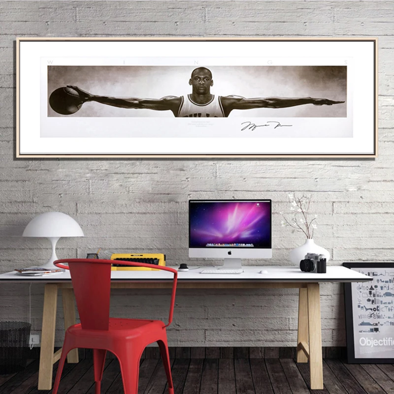 Самоотверженно Michael Jordan крылья Плакаты картина на стену, полотно, Картины для Гостиная живопись на холсте, Wall Art Украшение