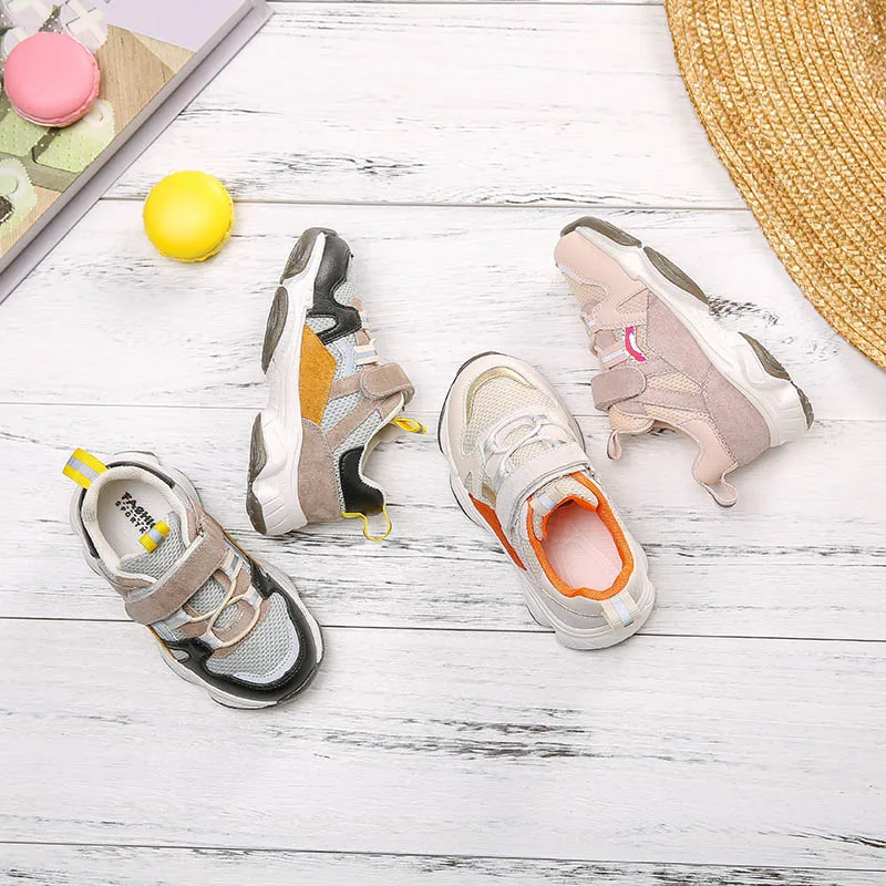 Toddler Genuine Leather Sport Sneakers Baby Girls Pink Brand Shoes Boys Chunky Children Casual Trainers Spring | Детская одежда и