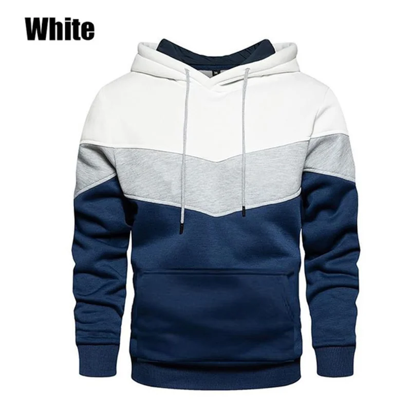 

Autumn Mens Patchwork Hooded Hombre Casaco Masculino Sweatshirt Hoodies Clothing Casual Loose Fleece Male Fashion Winter Outwear