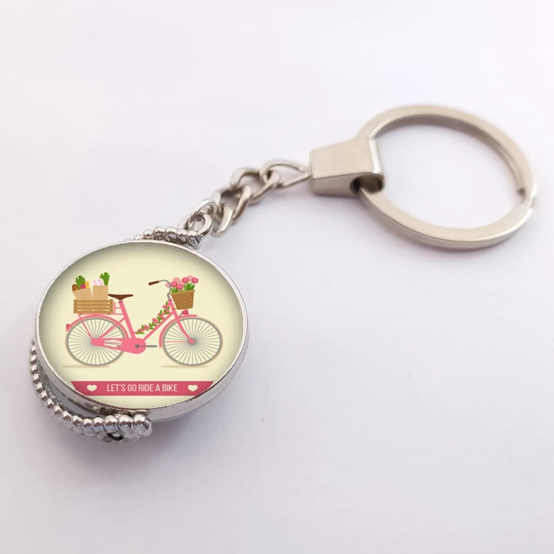 Винтажный велосипедный брелок для ключей с изображением корзины велосипедов и