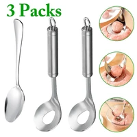 3 pcsset portable meatball spoon maker non stick meatball maker gadgets stainless steel soup spoon kitchen meat tools supplies
