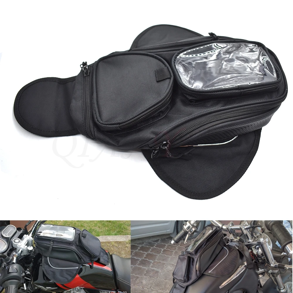 

Moto rcycle сумка на бак с масляным топливом, Магнитная сумка на седло для мотоцикла, сумка для телефона с gps, сумка с большим окошком, чемодан для ...