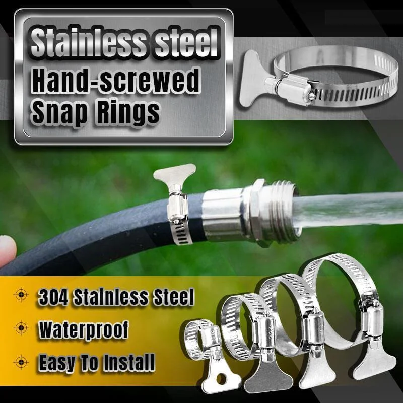 

Stainless Steel Handle Type Hose Fasteners Clamp Hand-screwed Snap Rings Pipe Clamps For Water Pipe Fish Tank Natural Gas Pipe