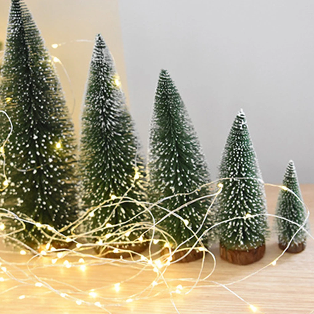 

2021 Mini Pine Christmas Tree Artificial Tabletop Decorations Festival Plastic Miniature Trees New Year Decorations for Xmas