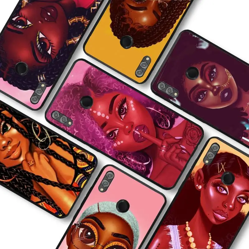 

Afro Girls Black Women Art Phone Case For Huawei honor10Lite 10i 20 8x 10 Funda for Honor9lite 9xpro Back Coque