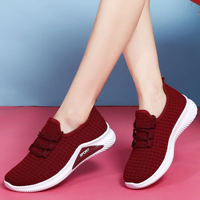 Женская повседневная обувь модные дышащие кроссовки на плоской подошве со