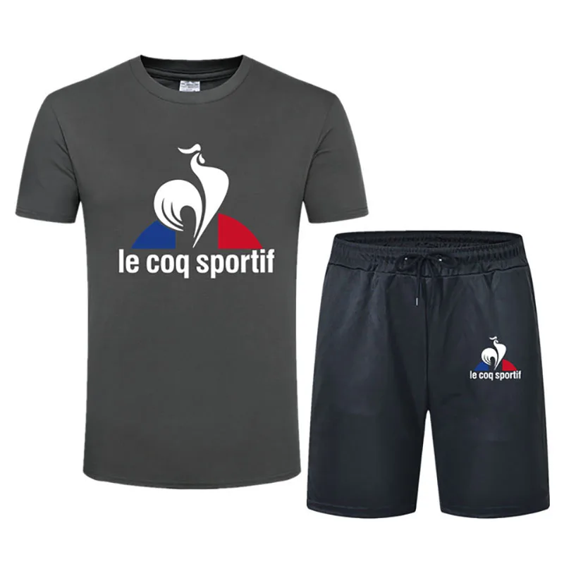

Men's new brand sports shorts short sleeve suit. Summer fashion sportswear short-sleeved fur ball football uniform golf shirt me