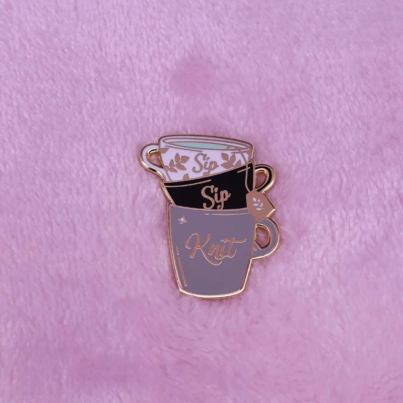 Эмалированная булавка для вязания идеальный аксессуар вышивки | Украшения и