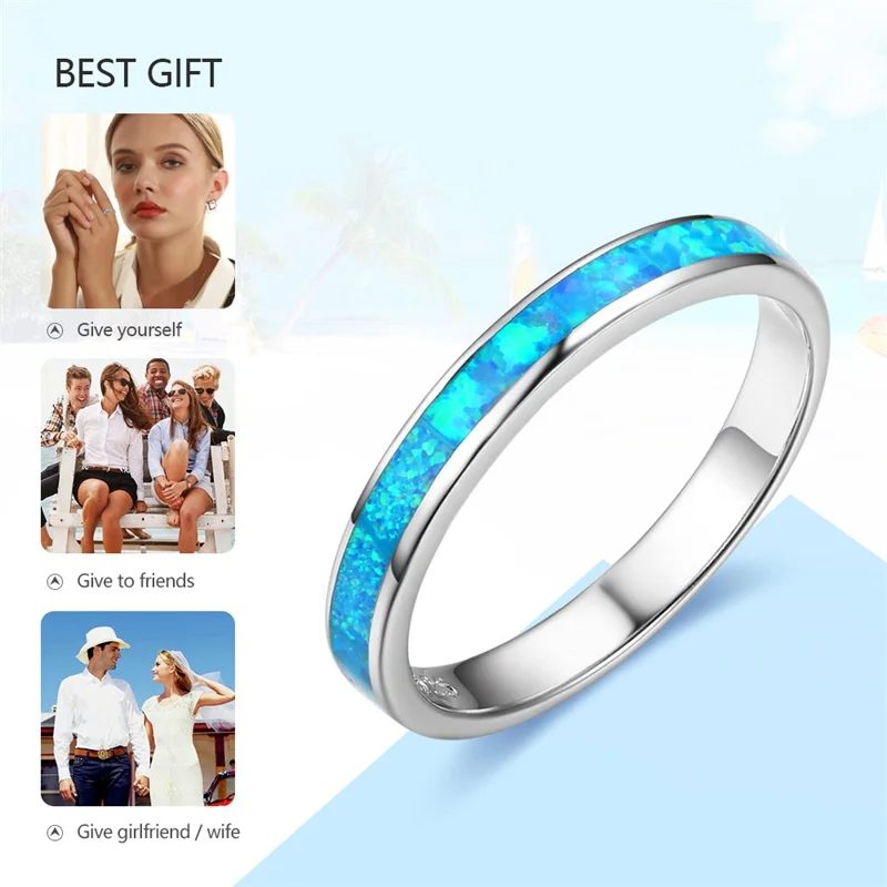 JoyceJelly Мода 925 стерлингового серебра женское кольцо Аквамарин драгоценный камень