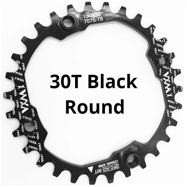 VXM круглая и овальная узкая широкая цепь MTB горный велосипед 104BCD 30T 32T 34T 36T 38T шатун зубная пластина части 104 BCD - Цвет: 30T Black Round