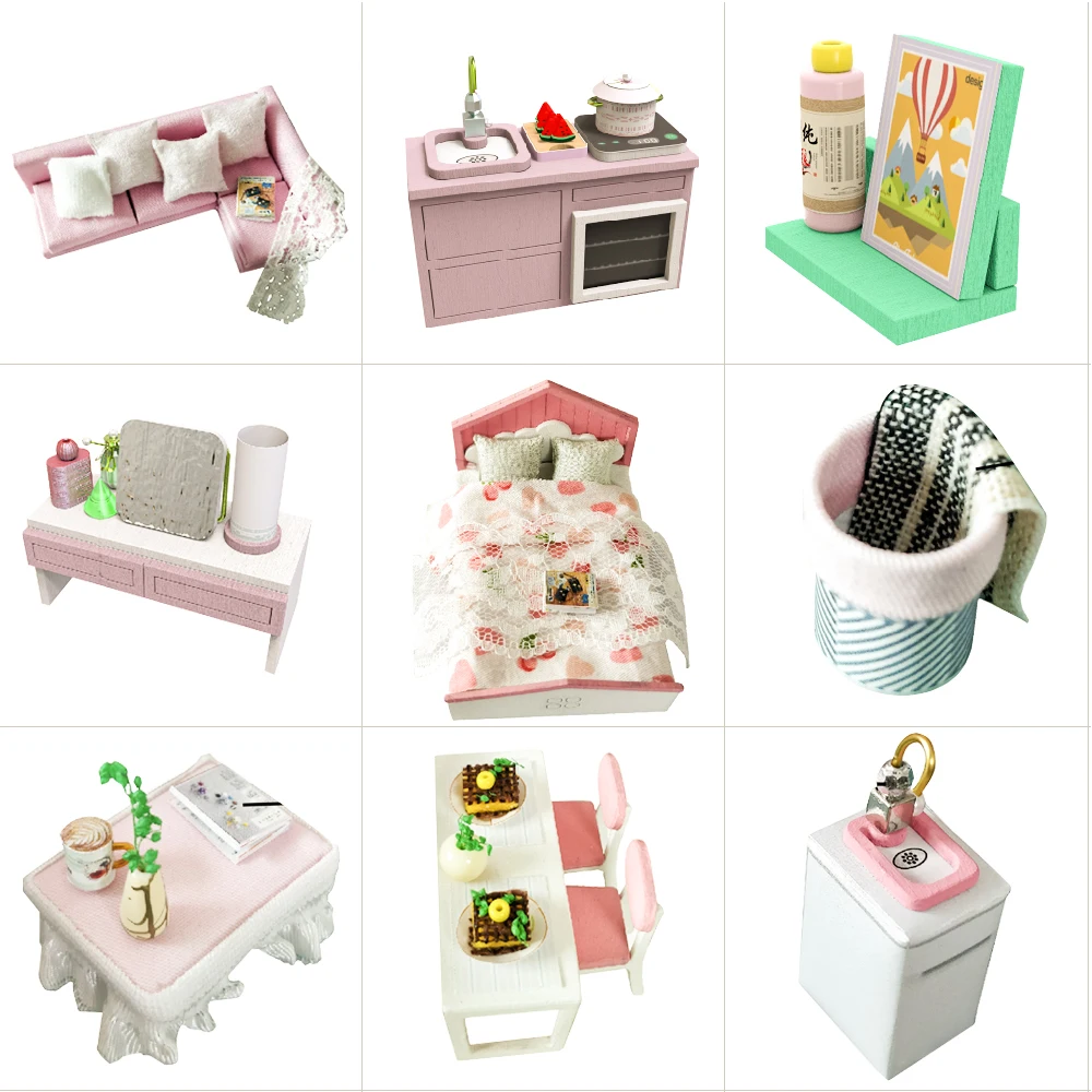 CUTEBEE DIY кукольный домик деревянные кукольные домики миниатюрный мебельный набор