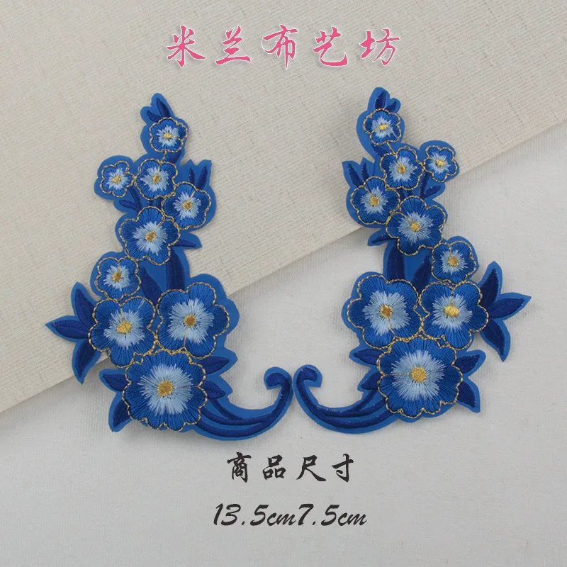 1 пара зеркал сливы вышитые тканевые наклейки завод китайский стиль аксессуары