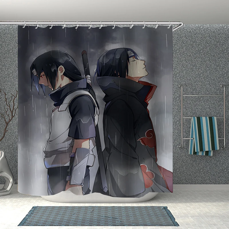 Популярные ботинки в стиле аниме Naruto 3D печати Душ Шторы полиэстер Ткань