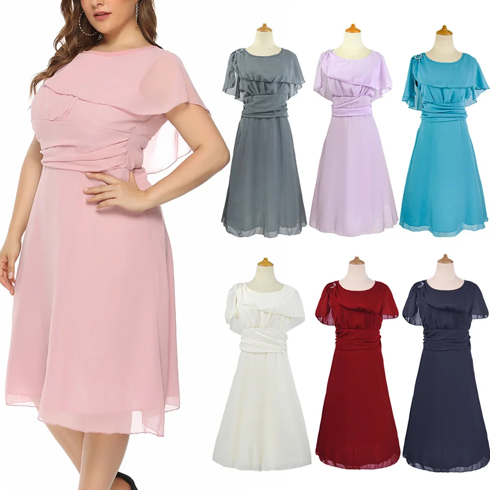 Длинный Накидка Платье Миди Элегантный Утонченный Больше Плюс Сайз 4xl Юбка