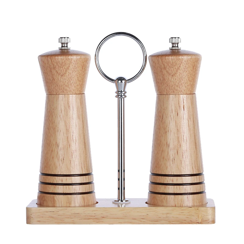 

2 Pack Wood Salt and Pepper Grinder Mill Set Refillable,Grinders for Whole Peppercorn and Himalayan Salt