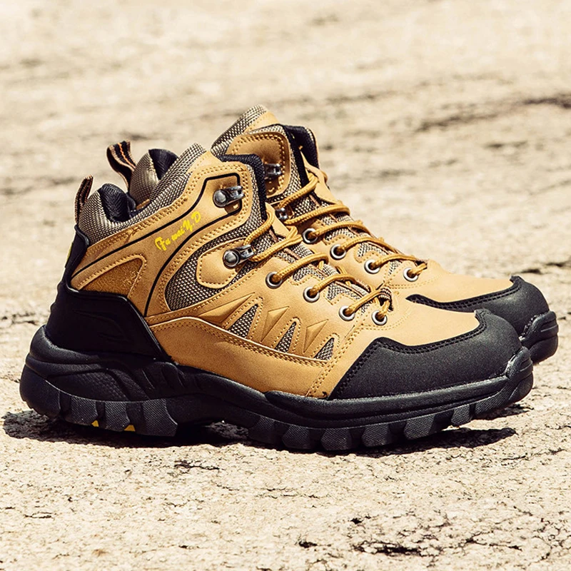 

New Leather Hiking Shoes Men Jogging Autumn Winter Ssports Shoes Outdoor Non-slip Waterproof Hiking Shoes Zapatos De Senderismo