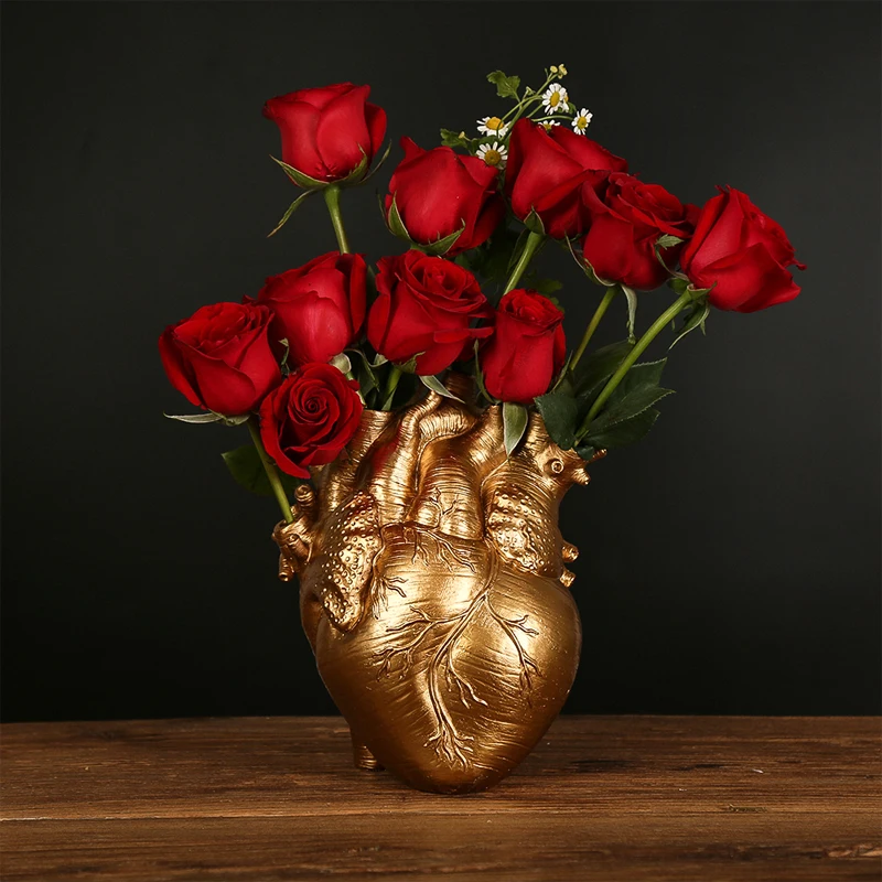 

Creative Anatomical Heart Shape Flower Vase Nordic Style Sculpture Body Art Desktop Plant Pot Home Decor Ornament Gift
