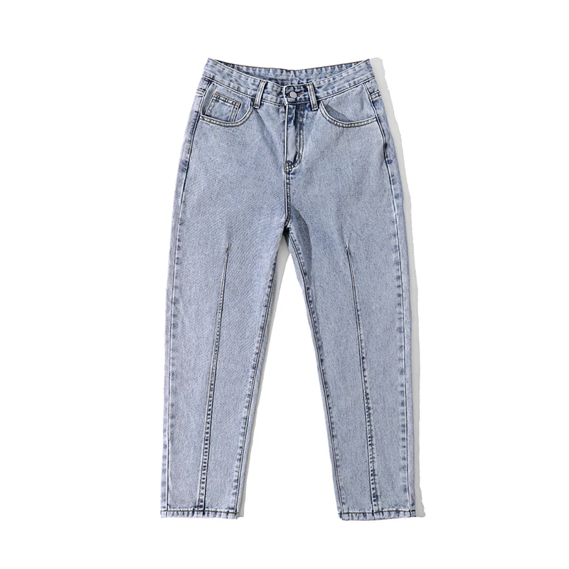 

Men's Thickening Classic Style Haren Pants Skinny Jeans Black/blue Color Bound Feet Casual Pants Biker Denim Trousers Size S-2XL