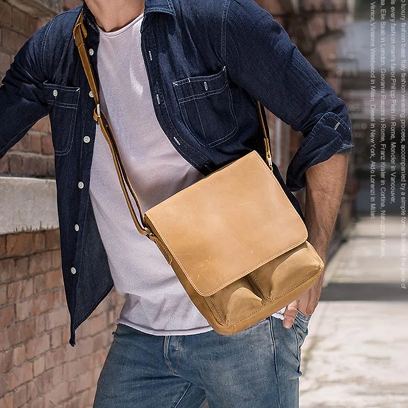 Luufan Fashion Genuine Leather Shoulder Bag For Man Mini Cowskin Crossbody Bags Daily Shool Bag Shoulder Packs Men Male belt bag