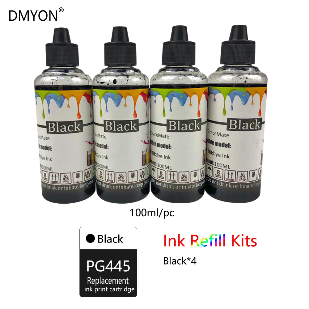 DMYON PG445 CL446 принтер чернила заправка бутылки совместимый для Canon PIXMA MX494 MG2944 IP2840 MG2440