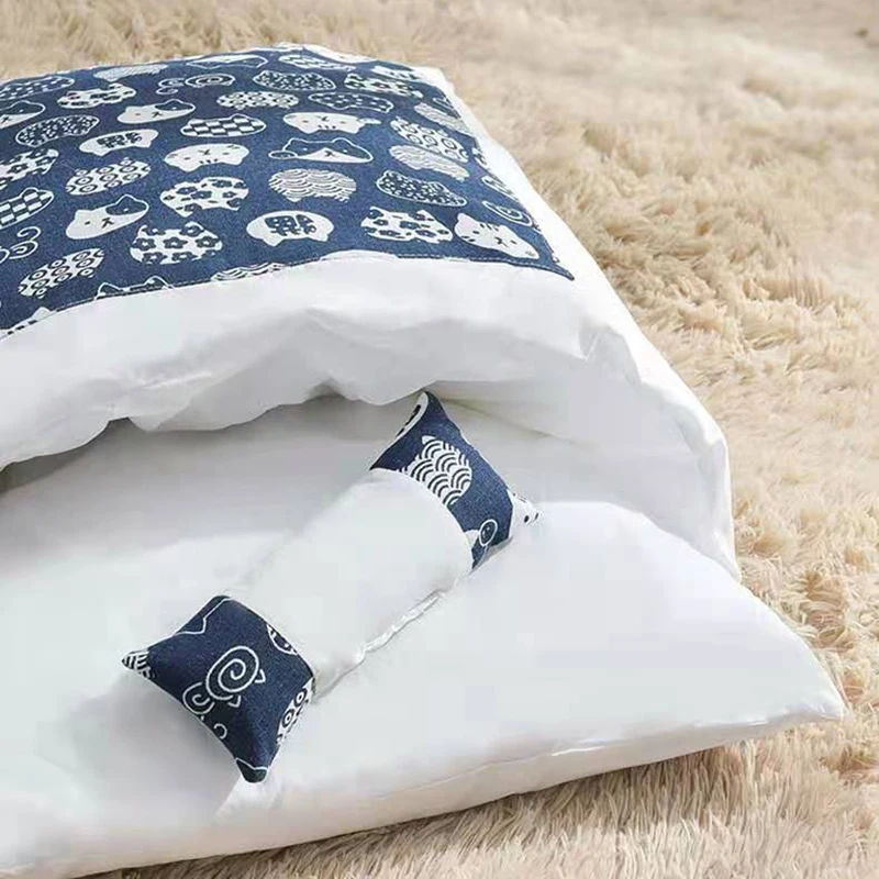 Японская кровать для кошек зимний съемный теплый спальный мешок глубокого сна