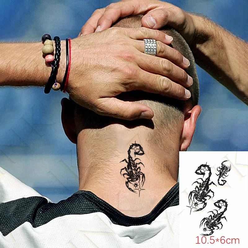Waterproof Temporary Tattoo Sticker 3D Scorpion Bird Fish Animal Face Body Art Foot Arm Fake Tatto Flash Tatoo for Women Men