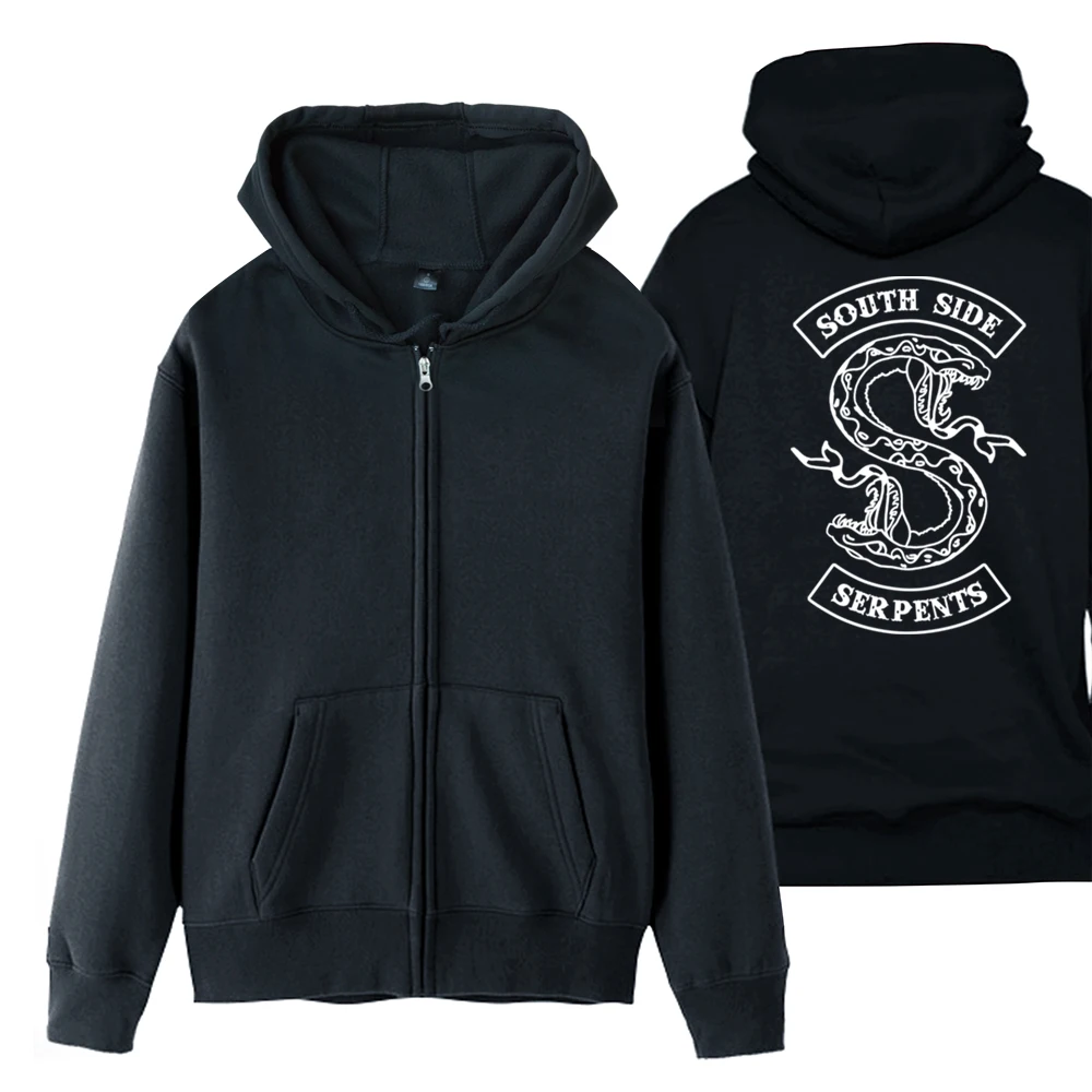 

south side serpents riverdale hot tv show pop's chock'lit shoppe Man Boy Coat Full Zip Hoodie Fleece Hooded Jacket Autumn Winter