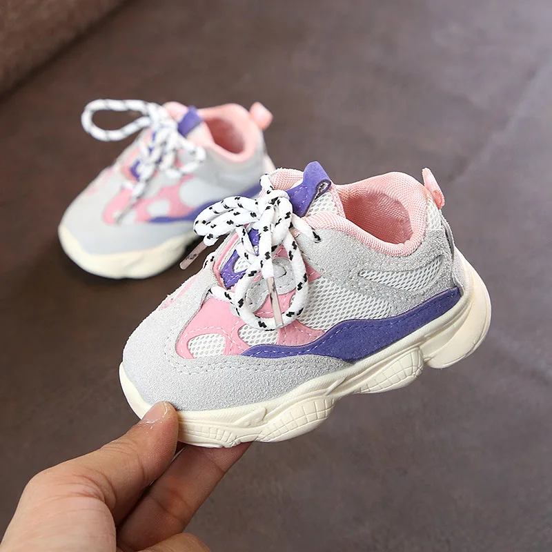 Baby Toddler Shoes 2022 New Spring Autumn Soft Bottom Patchwork Kids Sneakers Lace Up Boys Girls Sport Chaussure Enfant | Детская одежда