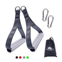 1 pair heavy duty resistance bands metal gym handles with hook double webbing for cable machine workout home fitness equipment