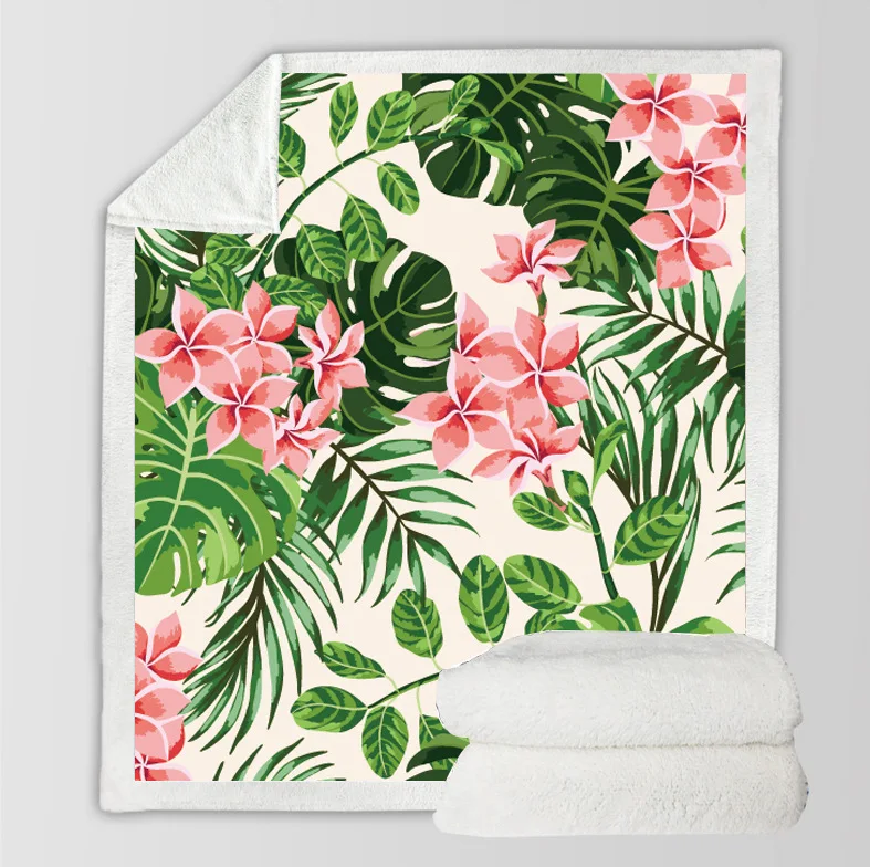 Мультяшные кактусы зеленые растения 3D цифровой принт утолщенные теплые шерпа