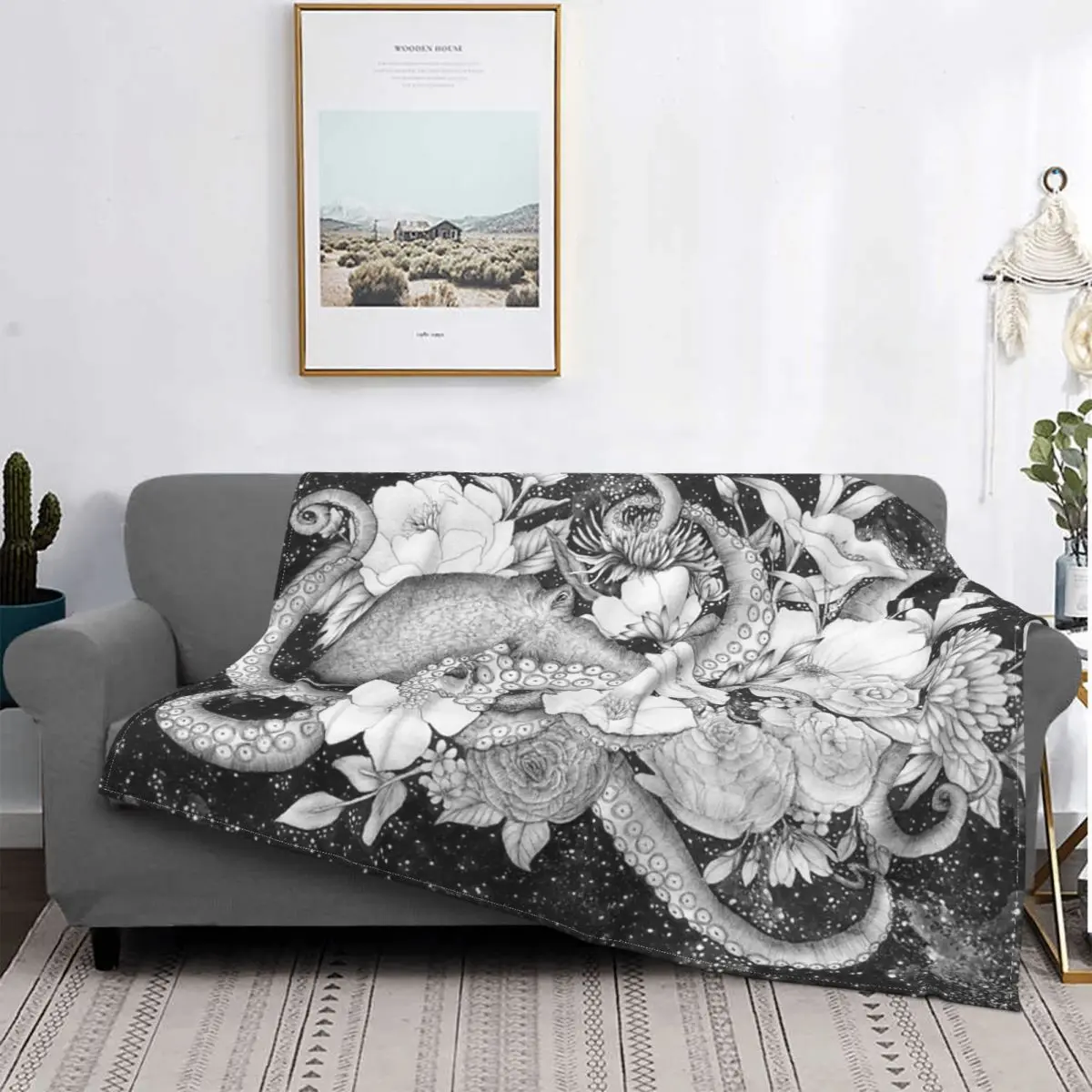 

Magic Ocean The Octopus Blanket Bedspread Bed Plaid Sofa Bed Fluffy Plaid Hoodie Blanket Blanket On The Bed