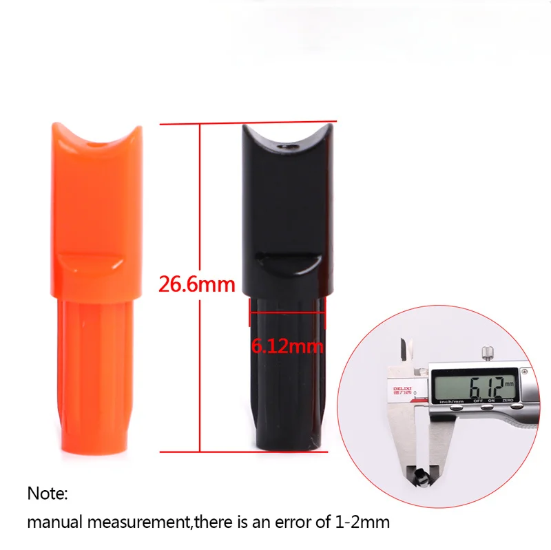 

60PCS Crossbow Bolts Nock Meniscus Shape Nocks Orange/Black Half-moon Nock For Arrow Internal Shaft OD 7.6mm Hunting Archery